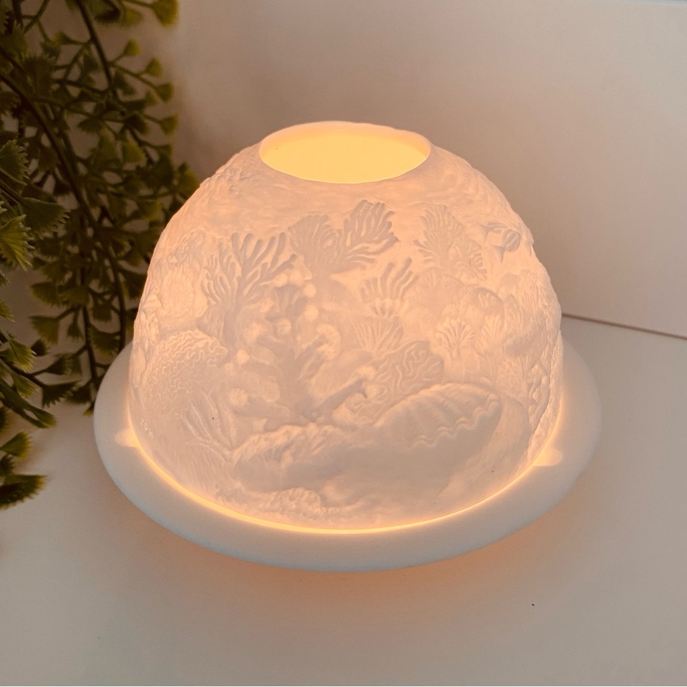 Elegant Bernardaud Limoges France White Porcelain Bisque Candle Holder